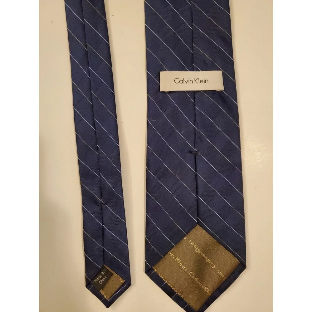Blue Striped Calvin Klen Tie‎ Bundle Of 2